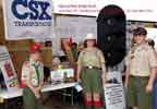 BSA Troop 182, Scout Blast 2001, May 19, 2001; Jacksonville, Florida;
      Railroading Merit Badge sponsored by CSX Transporation and BSA Troop 182.
      Troop 182 members Jason Byer, Harriet and Jeffrey Swindling manning part of
      the booth.
