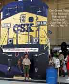 BSA Troop 182, Scout Blast 2001, May 19, 2001; Jacksonville, Florida;
      Railroading Merit Badge sponsored by CSX Transporation and BSA Troop 182.
      Entrance to the Railroading Merit badge midway.