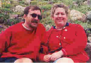 Chris Weide and Catherine Weide on Grays Peak, Colo.; July 1998