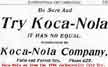 knc1906. Koca-Nola Company advertisement, 1906