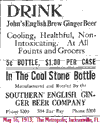 s051613. John's English Brew Ginger Beer advertisement, May 16, 1913