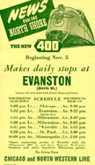 CNW Train schedule flyer dated 1939