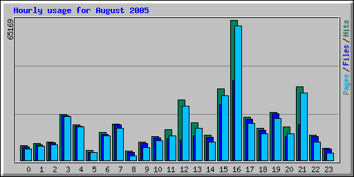 Hourly usage for August 2005