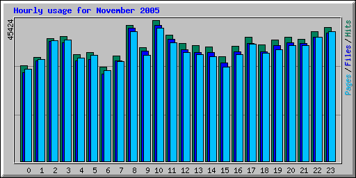 Hourly usage for November 2005