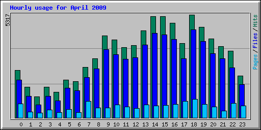 Hourly usage for April 2009