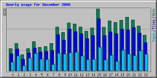 Hourly usage for December 2009