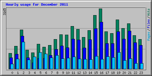Hourly usage for December 2011