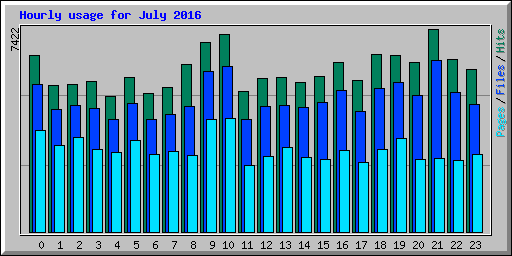 Hourly usage for July 2016