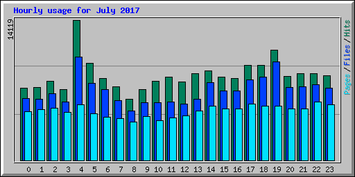 Hourly usage for July 2017