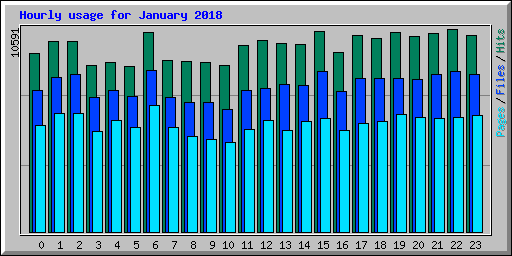 Hourly usage for January 2018